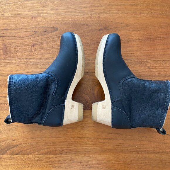 No. 6 Pull On Shearling Clog Boots Black 38 - Picture 4 of 9